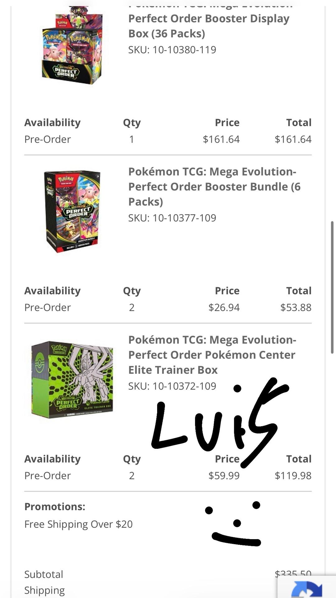 Pokmon Perfect Order - 2X PC ETB, 2x Booster bundle, 1X Booster box