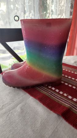 Girls Rain Boots Youth Size 2 Light Up