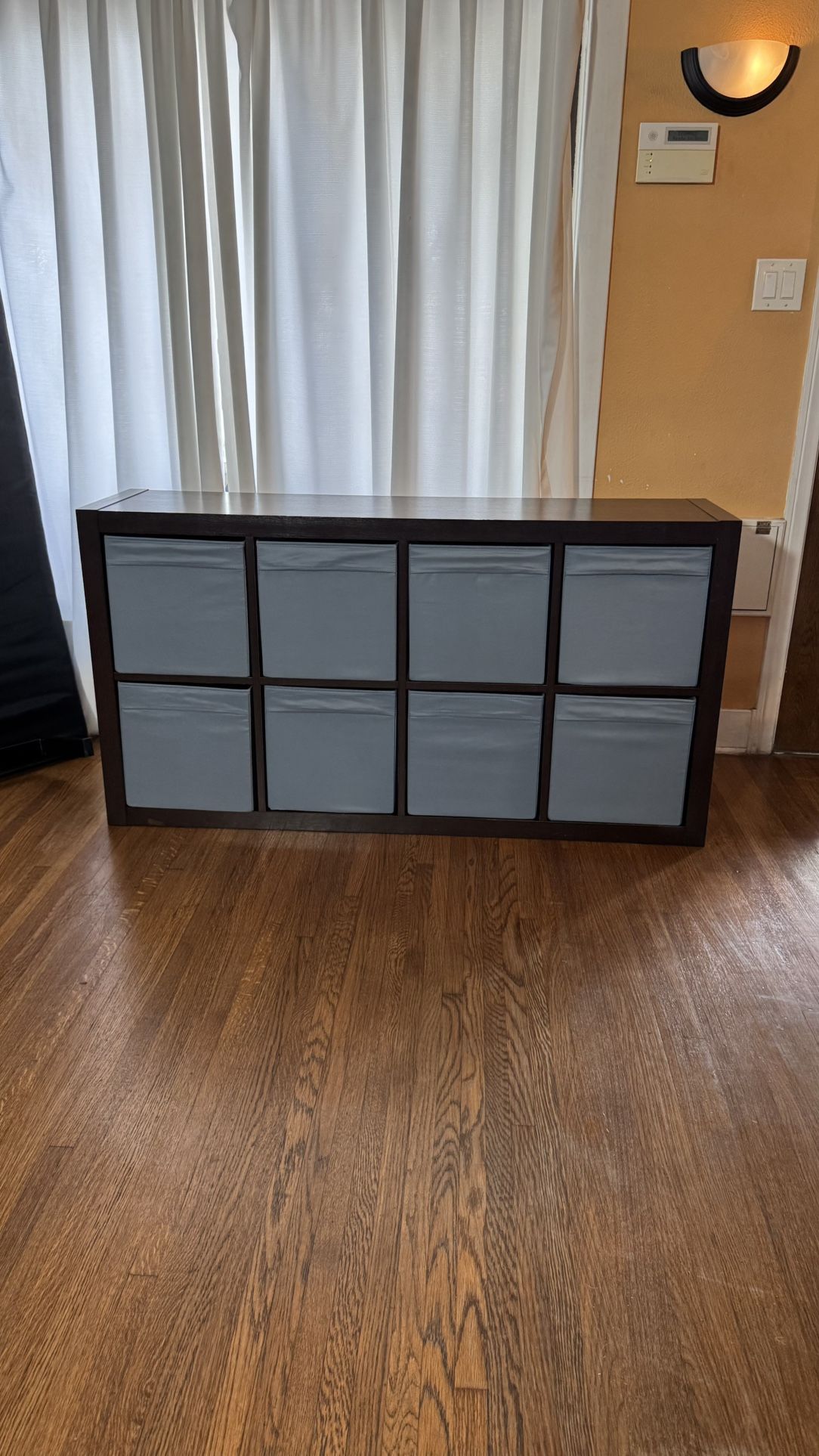 Room Divider Shelf With Bins
