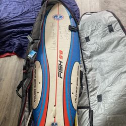 Surfboard And Bag