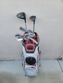 Titleist & Cobra King Golf Club Set Right Handed Regular Flex W/Sun Mountain C130 Cart Bag