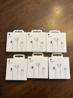 Apple EarPods Headphones with USB-C Plug, Wired Ear Buds with Built-in Remote