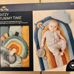 RITZY TUMMY TIME® Rainbow play mat, cloud bolster and two toys