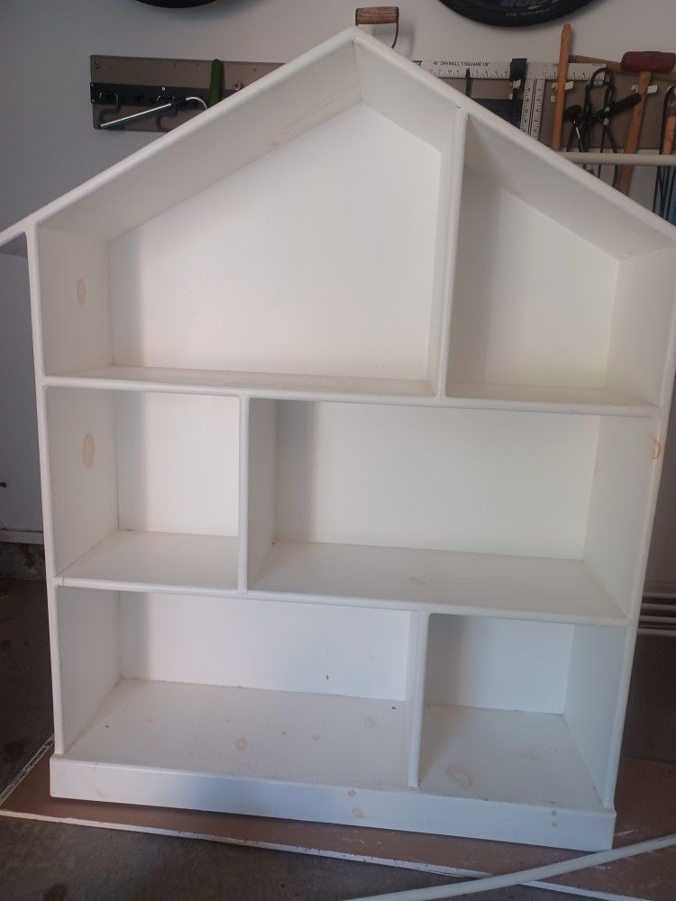 Kids 3 Tier Dollhouse Bookcase Wood White