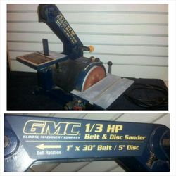 Gmc belt store and disc sander