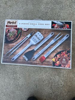 Parini Stainless Steel 5-Piece Grill Tool Set