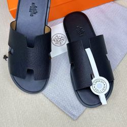 New Men's Slippers Cowhide