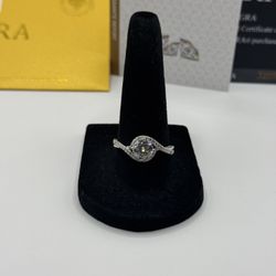 S925 Silver Moissanite Ring VVS1 Certified 