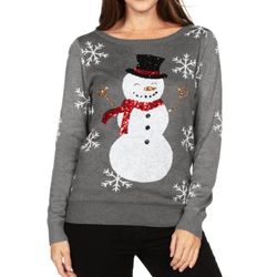 Ugly Christmas Sweater For Women,Christmas Sweatshirt Women Long Sleeve Holiday Graphic Shirts Dress Christmas Tops Gray Size Medium.