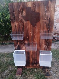 Rustic Wood Pallet Wall Organizer with Bins