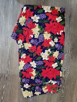 Lularoe TC2 Christmas Floral Print Leggings