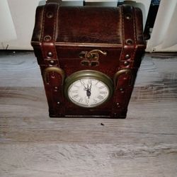 Antique Clock/Leather Box Price Negotiable 
