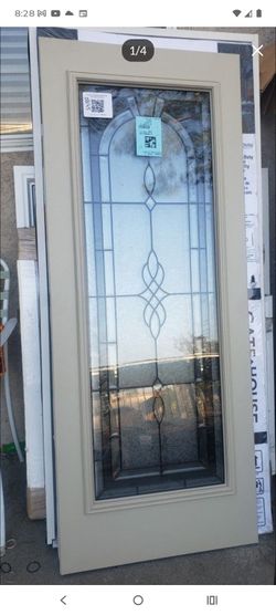 32x79 exterior door steel full glass slab only no frame,some scratches