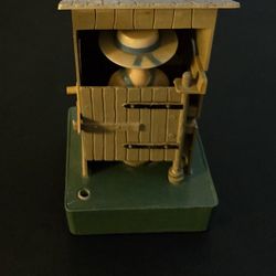 Vintage 1960's Farmer In Outhouse Novelty Toy, Hong Kong