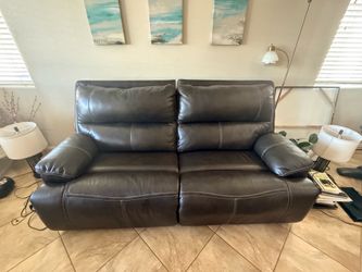 Ashley Leather Power Reclining Sofa - In Great Shape