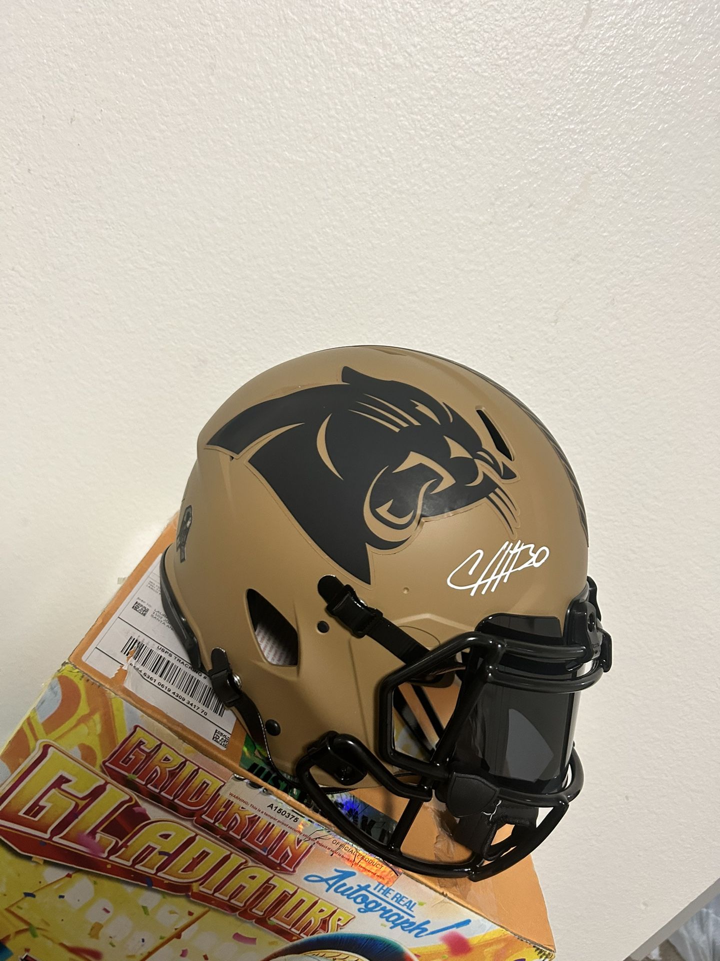 PANTHERS STS CHUBA HUBBARD AUTHENTIC FULL SIZE HELMET