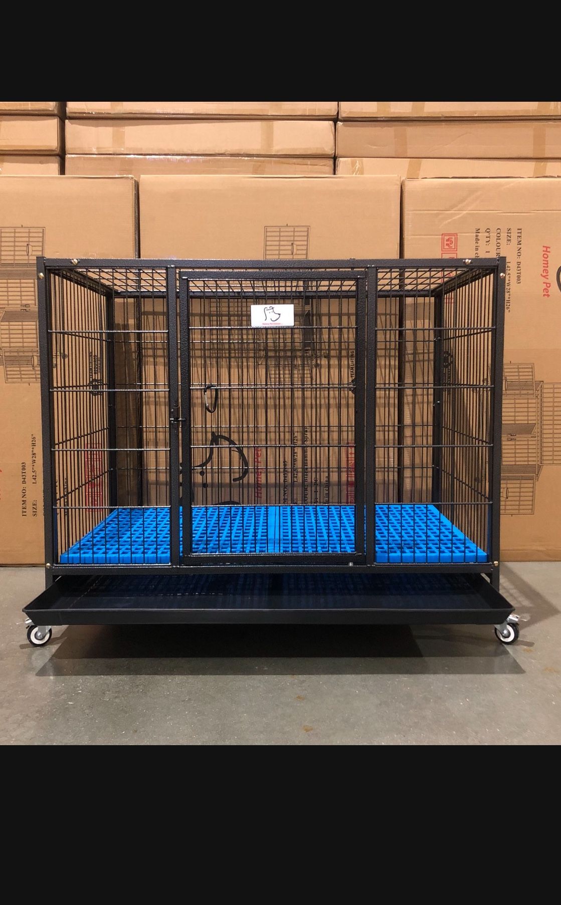 Dog Cage Kenenl Size 37” Medium With Tray Grid And Wheels New In Box 📦