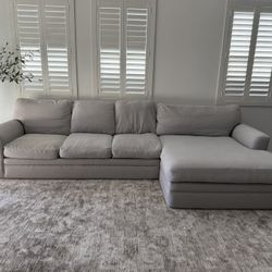 Sectional Couch W/ Down Feathers- Grey