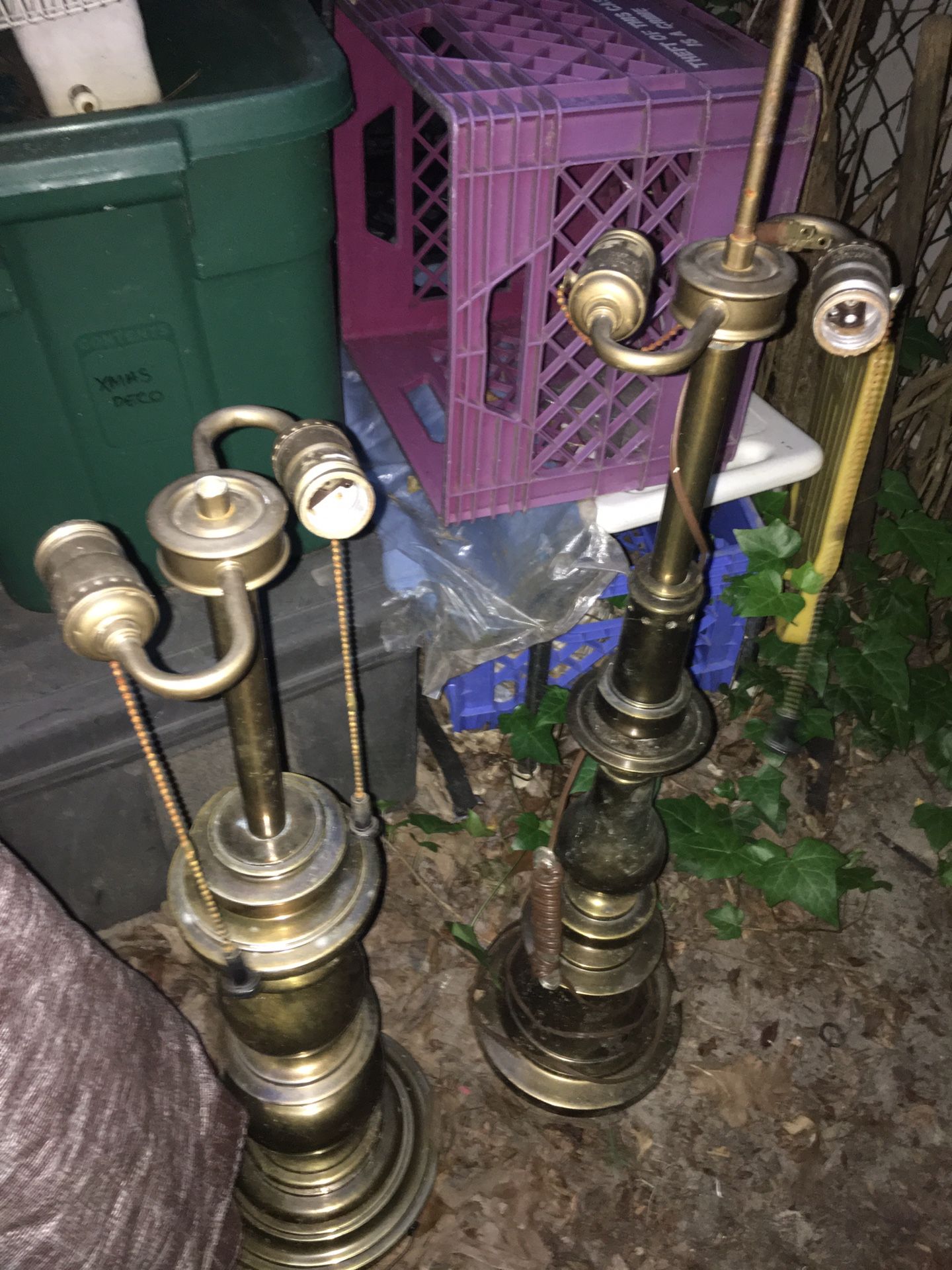 Vintage solid brass large lamp set only $40 firm