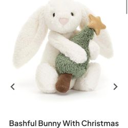 Jellycat Bashful Bunny With Christmas Tree