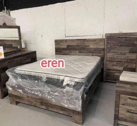 Derekson Gray Queen Bedroom Set🛏️4 Piece Price!!!(QB/D/M/N)💒
