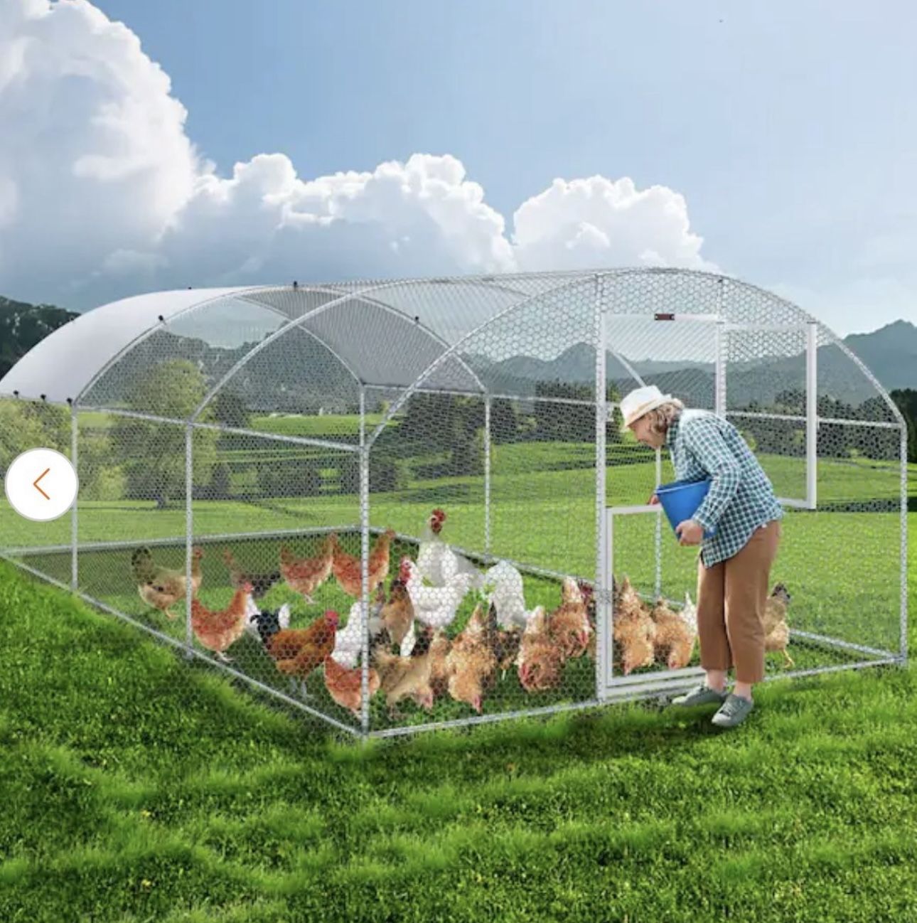 🐔 XL Walk-In Chicken Coop – 20ft Metal Frame w/ Waterproof Roof | Brand New!
