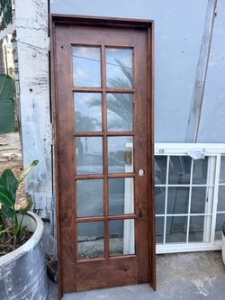 Wood glass door