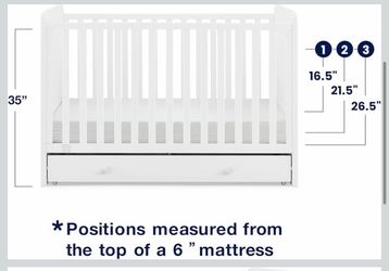 Delta Children White 4-in-1 Convertible Crib with Drawer