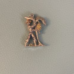 Vintage Sterling Silver Banana Man Harvester Pendan