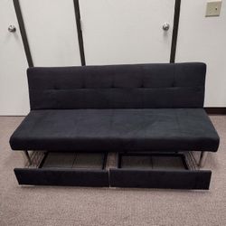 Black Storage Futon Couch