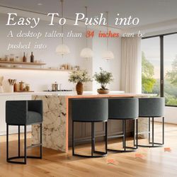 Set Of 4 Grey Barstool