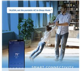 Commercial Cool 9000 BTU (SACC*: 6350 BTU) Portable Smart Air Conditioner and Fan with Dehumidifer,