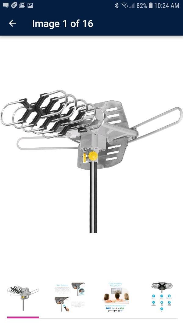 ONN 4K HD Motorized Outdoor TV Antenna with 150Mile Range and Pole