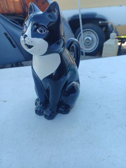 Vintage Takahashi Ceramic,black And White Cat Creamer,milk,dispenser/pitcher 