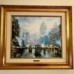 Thomas Kinkade “San Francisco, Market Street” Limited Edition G/P Gallery Proof No. 214/875 – Hand Highlighted Canvas, Framed