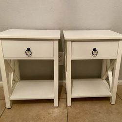 White Side Tables/ Nightstands 