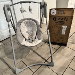 Graco Slim Spaces Compact Baby Swing - Gray