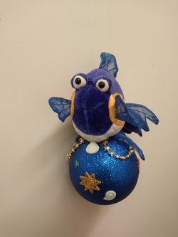 Blue fish ornament