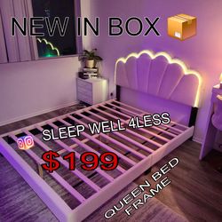 NEW  QUEEN BED FRAME AND MATTRESS