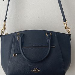 Coach Ladies Navy Blue Elise Satchel 