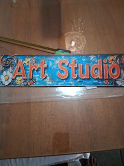 Boho "Art Studio" metal sign