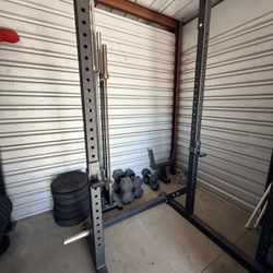 Squat Rack with Pull-Up Bar and Dip Attachment 