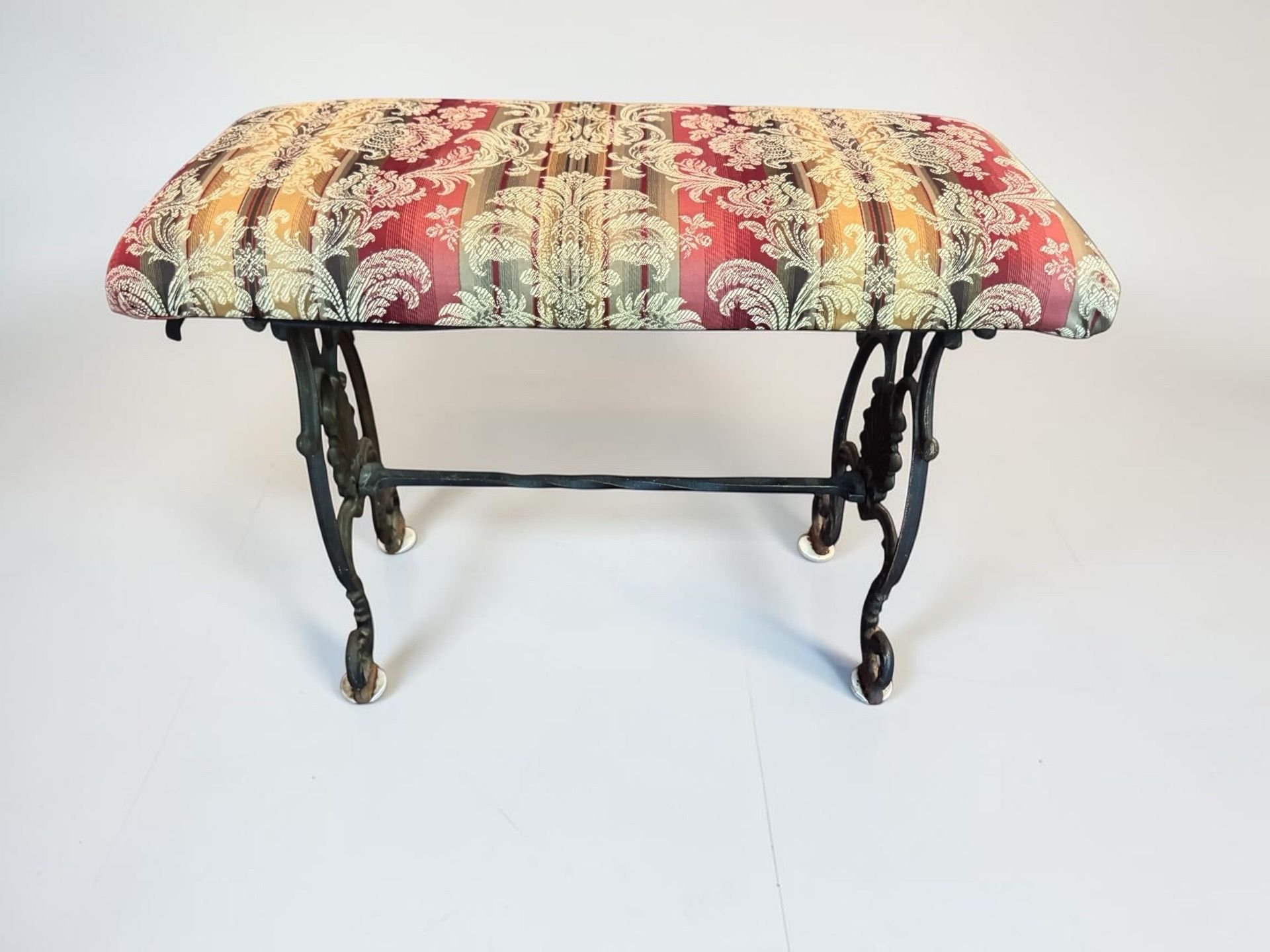 Antique Small Wrought Iron Bench - 23x11x17”