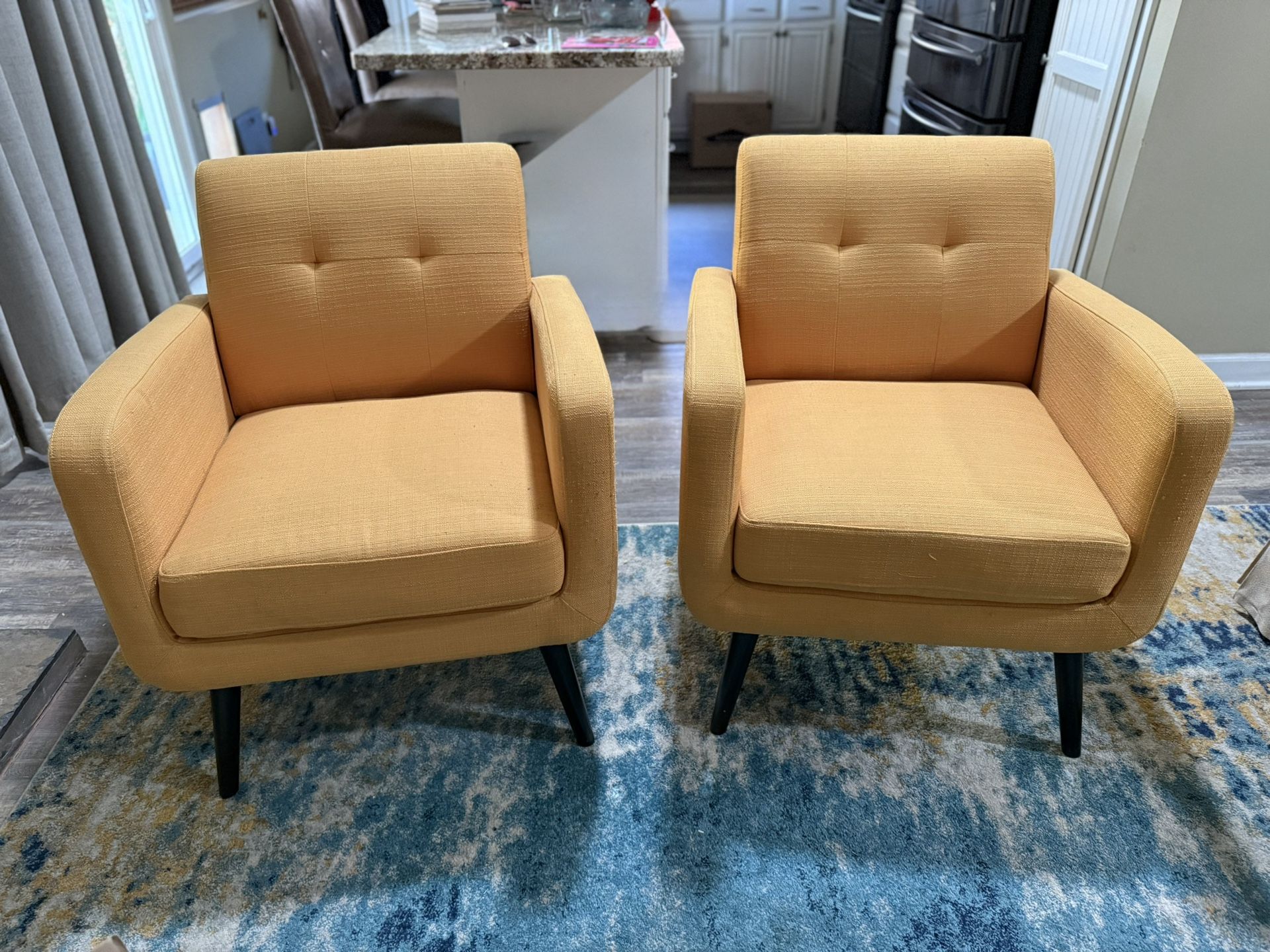 Yellow Mid Century Chair Set