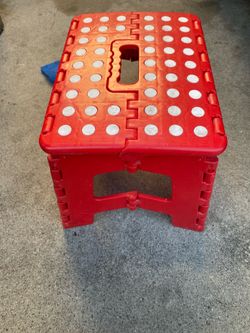 Lexi Home Small 9" Foldable Space Saving Super Step Stool - Red