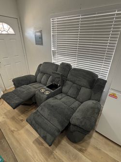 Electric double recliner sofa