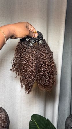 Amy Knotless Pre-Separated Crochet Hair Extension 1B/4 Ombre Crochet Human Hair Feather Crochet Hair Afro Kinky Curly Hair Extension 20Inch 120g