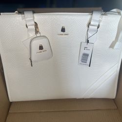 Large white Tote and Carry Purse