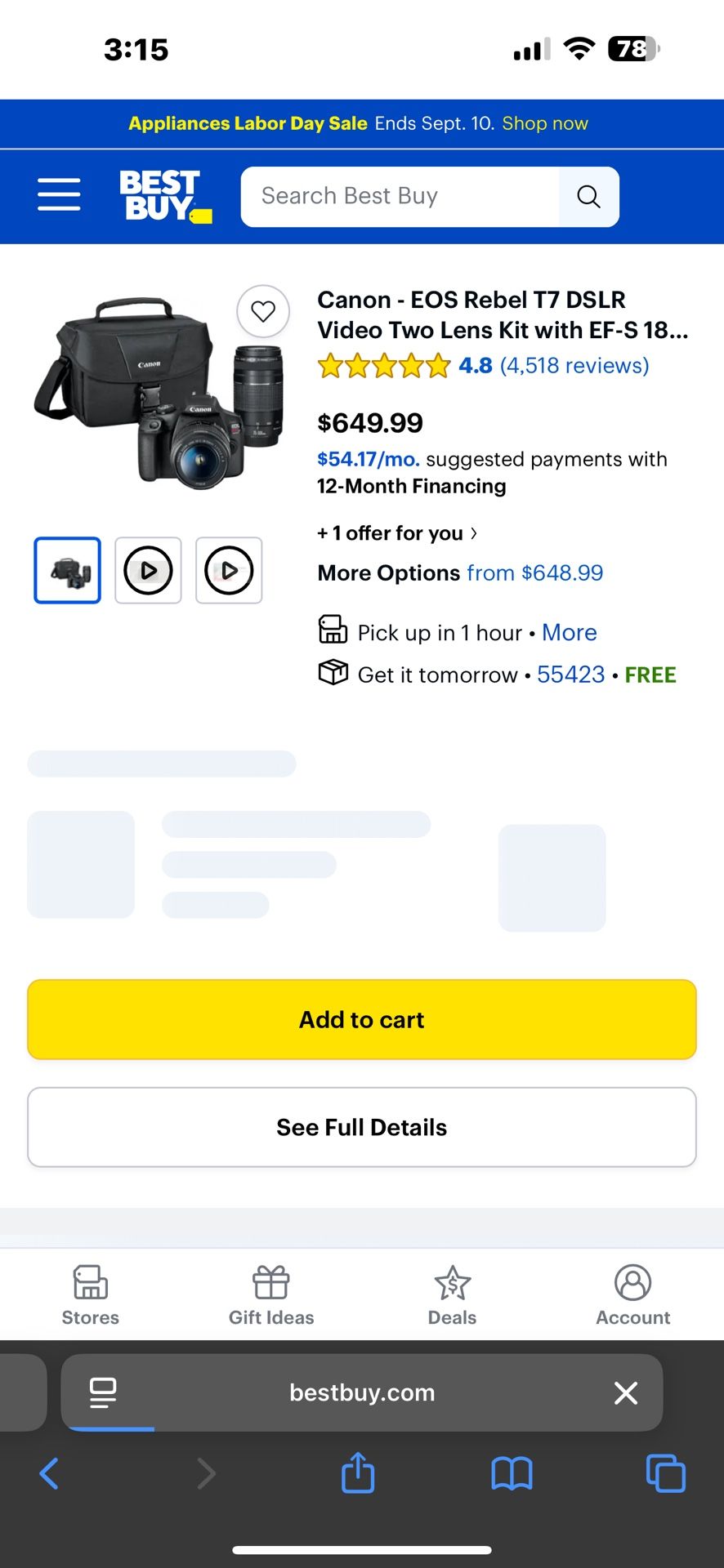 Canon EOS Rebel T6 Bundle
