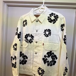 DENIM TEARS TYPE II ALL OVER  WREATH JACKET ‘WHITE’ - LARGE (PRE-OWNED)